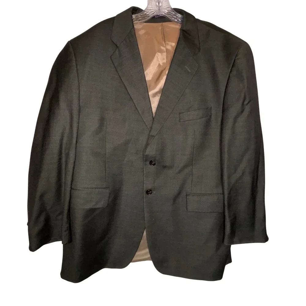 Vintage Chaps Ralph Lauren Men's Dark Gray Wool Blend Sport Coat Blazer Size 46S